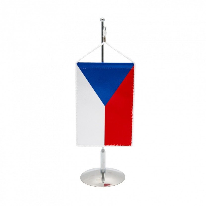 Stojnek na stoln vlajeku kovov chromovan LUX: 30 cm - na zaven