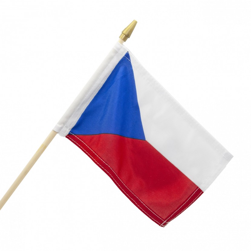Mávací vlaječka (21 x 14 cm) na dřevěné tyčce (30 cm)