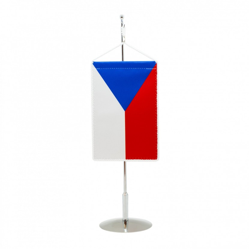 Stojnek na stoln vlajeku kovov chromovan LUX: 35 cm - na zaven