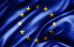 Luxusní saténová vlajka EU 1x1,5 m